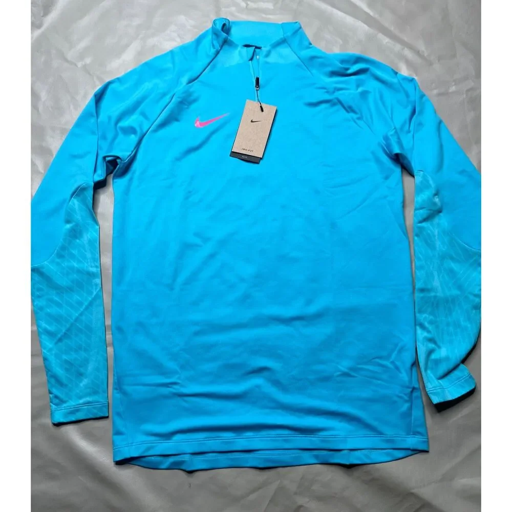 Nike Dri FIT Strike 1/4 Zip Soccer Drill Top Baltic Blue DV9225-416 Men's Medium